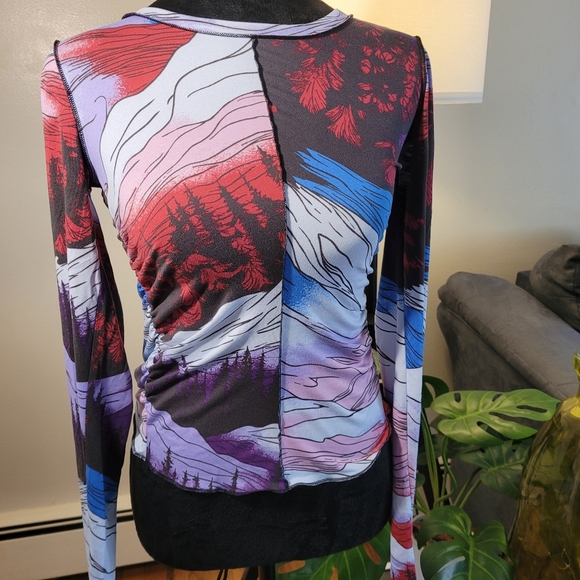 Free People Movement Right On Run Colorful Long Sleeve Size Large And XS - Picture 4 of 15